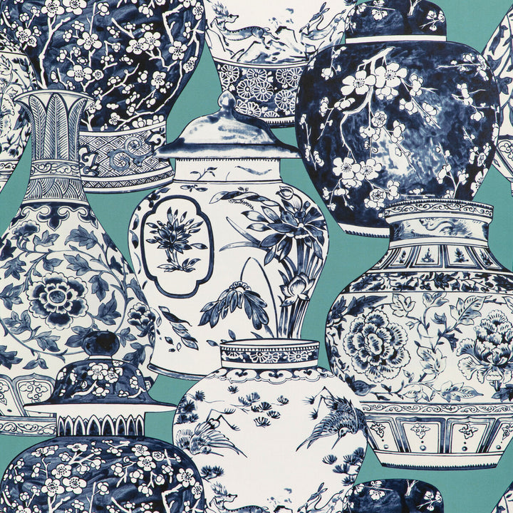 Pandan Paper Aqua/Blue by Lee Jofa Wallcovering MINDORO WALLPAPER CELLULOSE - 60%;POLYESTER - 24%;MINERAL FILLERS - 12%;BINDER - 4% Italy Horizontal: 26.77 and Vertical: 25.2 26.77 - Fabric Carolina -