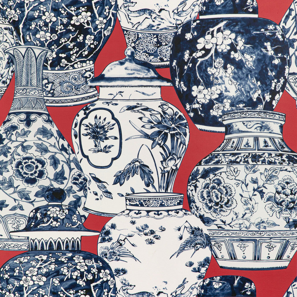 Pandan Paper Chili/Blue by Lee Jofa Wallcovering MINDORO WALLPAPER CELLULOSE - 60%;POLYESTER - 24%;MINERAL FILLERS - 12%;BINDER - 4% Italy Horizontal: 26.77 and Vertical: 25.2 26.77 - Fabric Carolina -