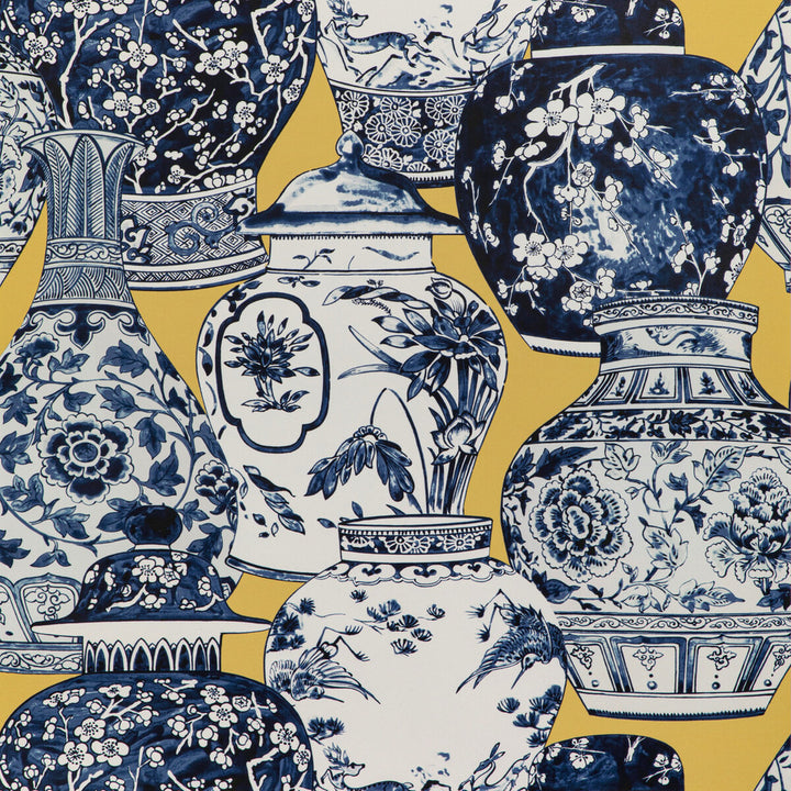 Pandan Paper Maize/Blue by Lee Jofa Wallcovering MINDORO WALLPAPER CELLULOSE - 60%;POLYESTER - 24%;MINERAL FILLERS - 12%;BINDER - 4% Italy Horizontal: 26.77 and Vertical: 25.2 26.77 - Fabric Carolina -