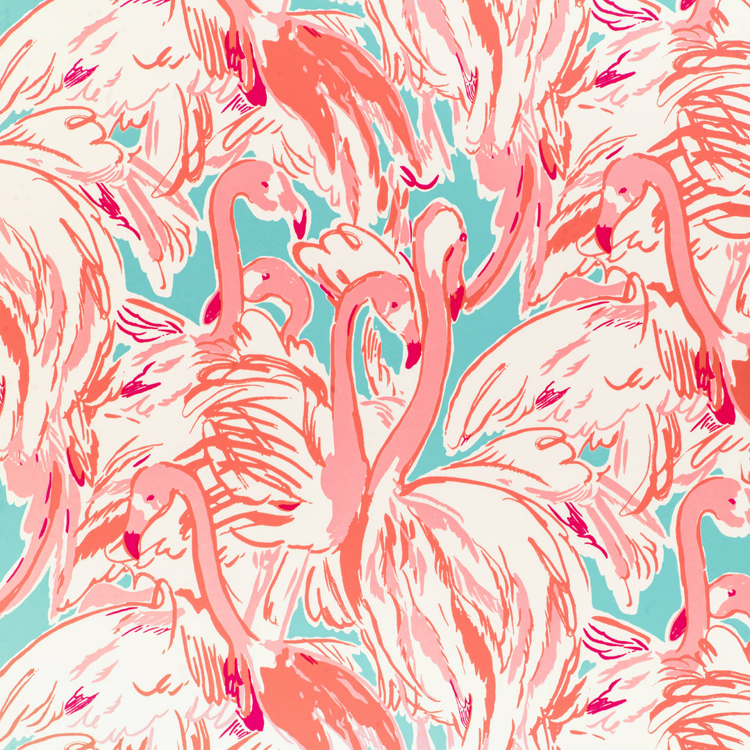 Aqua/Pink By Lee Jofa Wallcovering