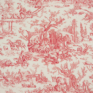 Le Hameau Crimson by Brunschwig & Fils Wallcovering