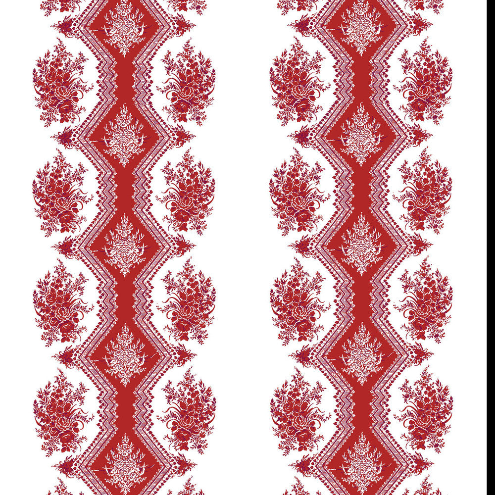 Coppelia Red by Brunschwig & Fils Wallcovering Brunschwig & Fils Wallcovering Coppelia RedWallcovering MADELEINE CASTAING CELLULOSE - 72%;POLYESTER - 28% France </p><p>Repeat: H: 24.41, V: 11 47.24 - Fabric Carolina -