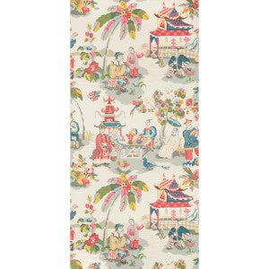 Xian Prussian/Red by Brunschwig & Fils Wallcovering