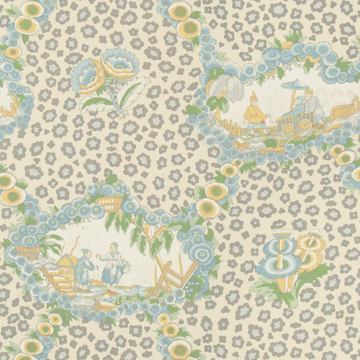 Chinese Leopard Toile Mist by Brunschwig & Fils Wallcovering Brunschwig & Fils Wallcovering Chinese Leopard Toile MistWallcovering VOLUME 57 PAPER - 100% United States </p><p>Repeat: H: 17, V: 16 17 - Fabric Carolina -