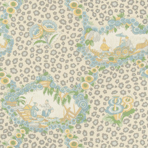 Chinese Leopard Toile Mist by Brunschwig & Fils Wallcovering