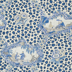 Chinese Leopard Toile Porcelain by Brunschwig & Fils Wallcovering