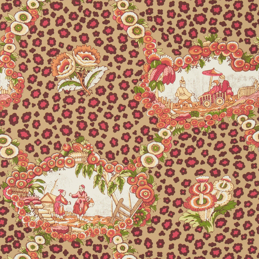Chinese Leopard Toile Autumn by Brunschwig & Fils Wallcovering Brunschwig & Fils Wallcovering Chinese Leopard Toile AutumnWallcovering VOLUME 57 PAPER - 100% United States </p><p>Repeat: H: 17, V: 16 17 - Fabric Carolina -