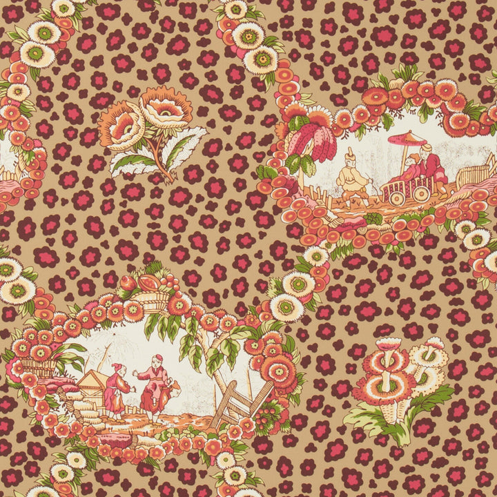 Chinese Leopard Toile Autumn by Brunschwig & Fils Wallcovering Brunschwig & Fils Wallcovering Chinese Leopard Toile AutumnWallcovering VOLUME 57 PAPER - 100% United States </p><p>Repeat: H: 17, V: 16 17 - Fabric Carolina -