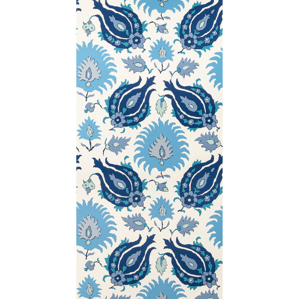 Kashmiri Sapphire/Blue by Brunschwig & Fils Wallcovering Brunschwig & Fils Wallcovering Kashmiri Sapphire/BlueWallcovering GRAND BAZAAR WALLPAPERS PAPER - 95%;OTHER - 5% United States </p><p>Repeat: H: 27, V: 29.19 27 - Fabric Carolina -