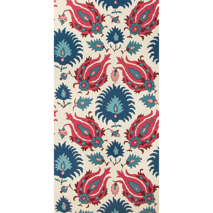 Kashmiri Navy/Berry by Brunschwig & Fils Wallcovering Brunschwig & Fils Wallcovering Kashmiri Navy/BerryWallcovering GRAND BAZAAR WALLPAPERS PAPER - 95%;OTHER - 5% United States </p><p>Repeat: H: 27, V: 29.19 27 - Fabric Carolina -