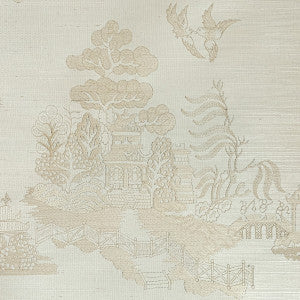 La Pagode Beige by Brunschwig & Fils Wallcovering