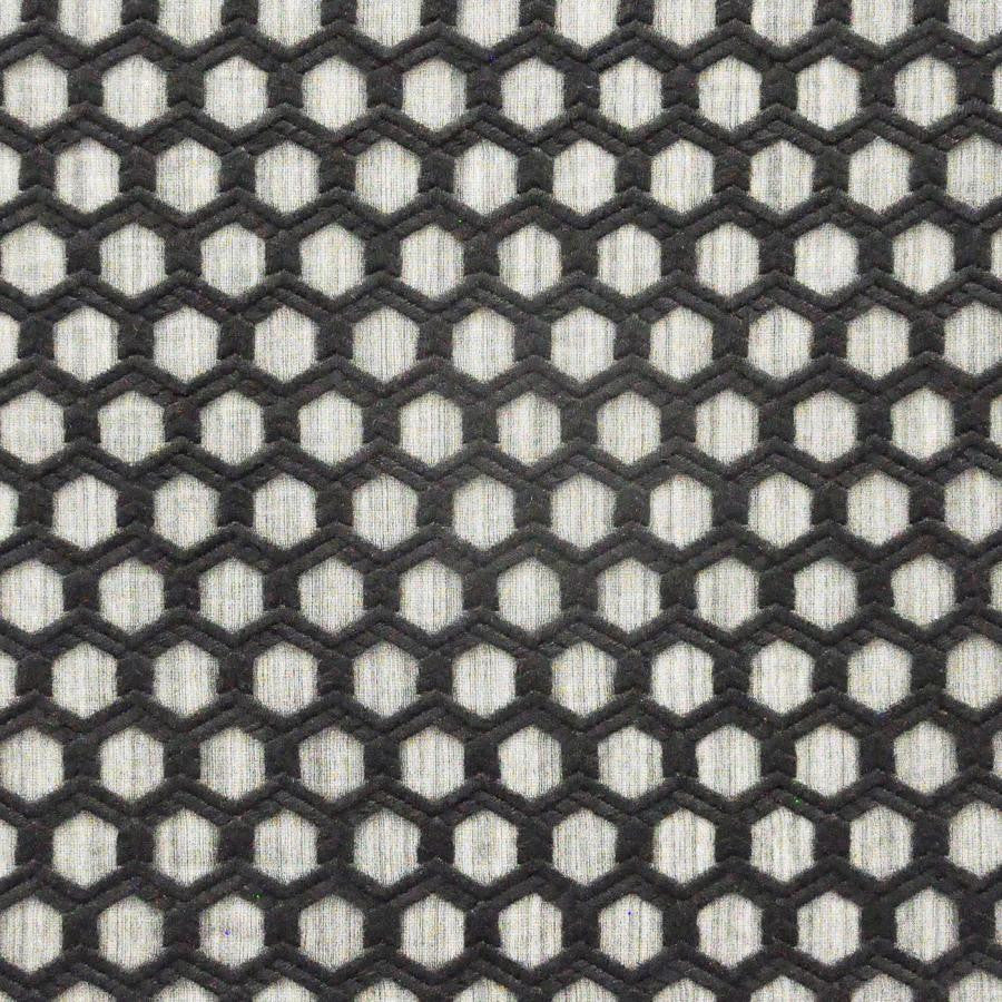 Pergamon # 547 Tar by Maxwell Designer Fabric Sheer Paths 100% POLYESTER TURKEY V-1.75" H-1" 118" EMB. WIDTH 110" - Swanky Fabrics -