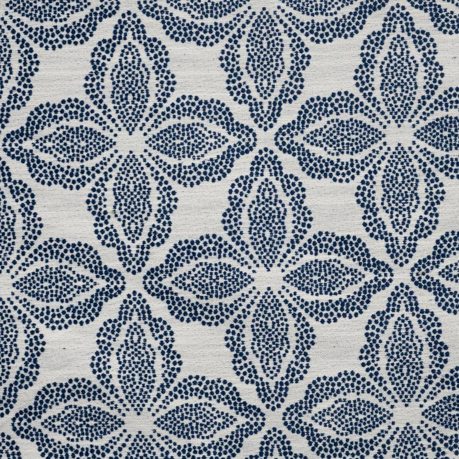 Priory # 601 Delftware by Maxwell Fabric Performance Wovens-Vol. Vii Bluejay 100% UV POLYESTER USA V-9.8" H-9.4" 55" - Fabric Carolina -