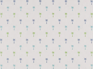 Palmer Isle Waters 548 by Norbar Designer Fabric PRISM BLUES 51% POLYESTER 47% COTTON INDIA 9 1/6"V 3 1/4"H 55" - Swanky Fabrics -