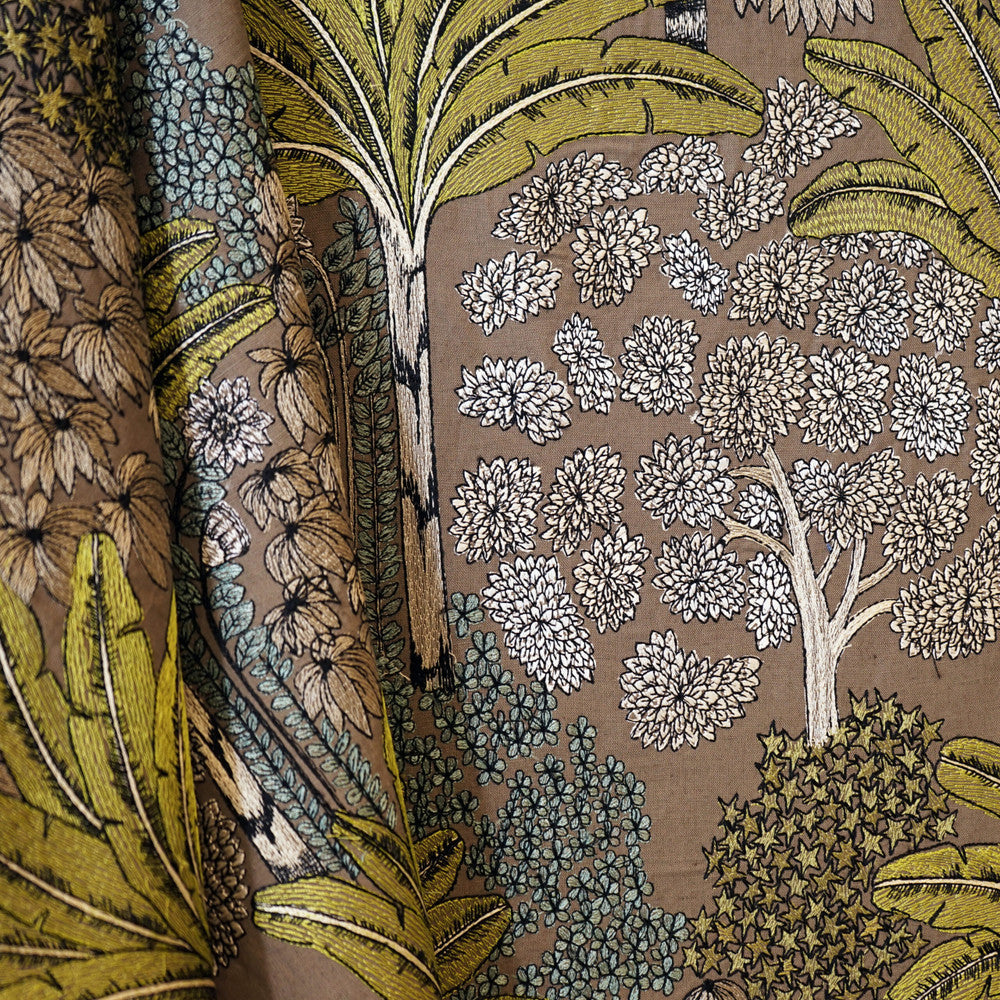 PALM 75SJ101 by JF Designer Fabric JF Studio 38% Viscose, 29% Linen, 20% Cotton, 13% Polyester India  Horizontal: 25.5 and Vertical: 31.5 51  - Swanky Fabrics -