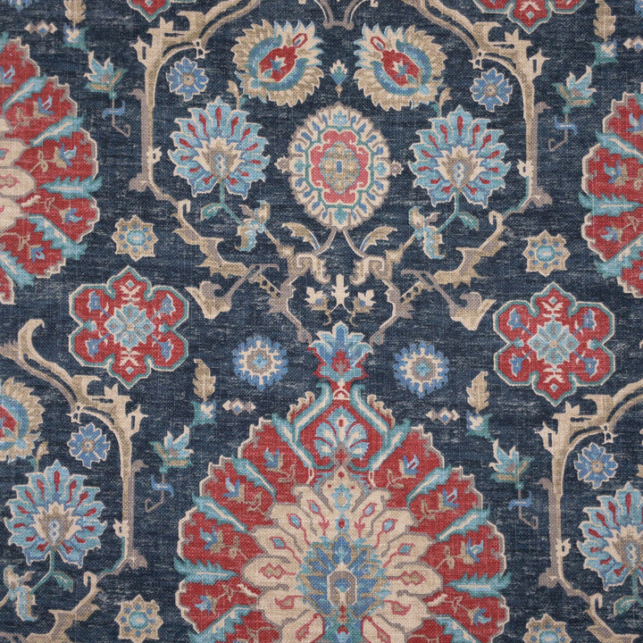 Pamp 3 Colonial by Stout Fabric COMFORTABLE LIVING HAZE/NAVY 75%COT 25%LIN PAKISTAN Horizontal: 27.125 and Vertical: 25.250 55 in - Fabric Carolina -