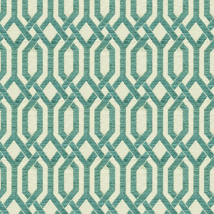 Harrison 34 Turquoise by ABBEYSHEA Designer Fabric 100% Polyester China 15,000 Double Rubs (Wyzenbeek) </p><p>Repeat: Horizontal: 9.2" (23.3 cm) Up the Roll and Vertical: 2.9" (7.4 cm) Across the Roll 55" (140 cm) - Swanky Fabrics -
