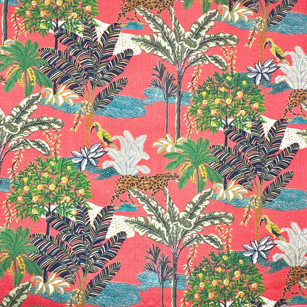 Paradise Red Green by Europatex Designer Fabric Paradise 100% Cotton 55.00 inches - Swanky Fabrics -