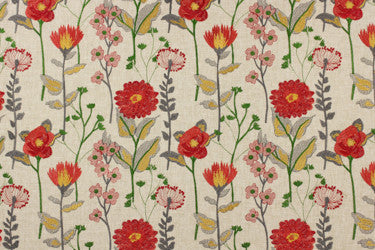 Pastiche Garden by Richloom Fabric See sample 70% POLYESTER, 30% LINEN BASE (100% POLY EMB) USA or Imported N/A </p><p>Repeat: V9.25" x H10.5" 56" - Fabric Carolina -