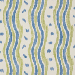 Ikat Stripe Wp Blue/Lime PBFC-3531.523.0 by Lee Jofa Wallcovering