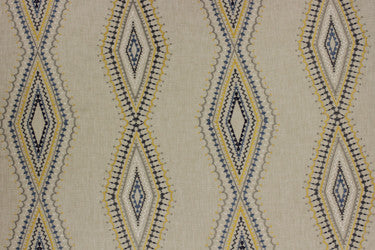 Pecos Bluestone by Richloom Fabric See sample 50% POLY, 50% COTTON BASE (100% POLY EMB) USA or Imported 9K </p><p>Repeat: V12" x H16.75" 56" - Fabric Carolina -