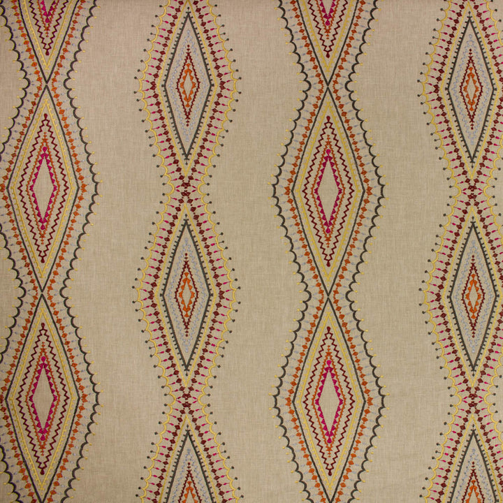 Pecos Garnet by Richloom Fabric See sample 50% POLY, 50% COTTON BASE (100% POLY EMB) USA or Imported 9K </p><p>Repeat: V12" x H16.75" 56" - Fabric Carolina -