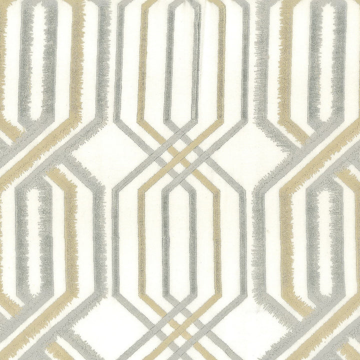 Peking 1 Silver by Stout Fabric RAINBOW LIBRARY CHROME/NICKEL 100%COT %BEMB INDIA Horizontal: 8.375 and Vertical: 15.875 51.25 in - Fabric Carolina -