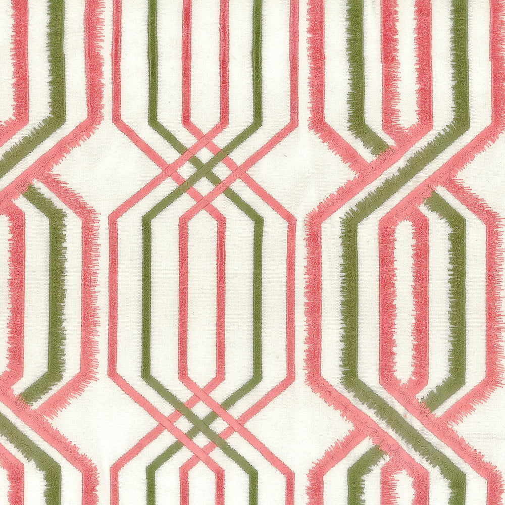 Peking 2 Watermelon by Stout Fabric RAINBOW LIBRARY CORAL/BLOSSOM 100%COT %BEMB INDIA Horizontal: 8.375 and Vertical: 15.875 51.25 in - Fabric Carolina -