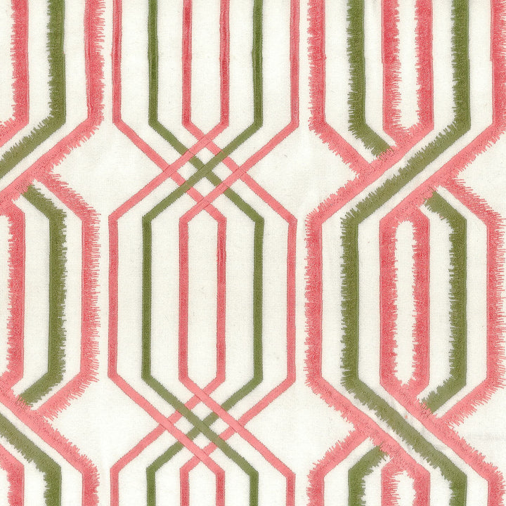 Peking 2 Watermelon by Stout Fabric RAINBOW LIBRARY CORAL/BLOSSOM 100%COT %BEMB INDIA Horizontal: 8.375 and Vertical: 15.875 51.25 in - Fabric Carolina -