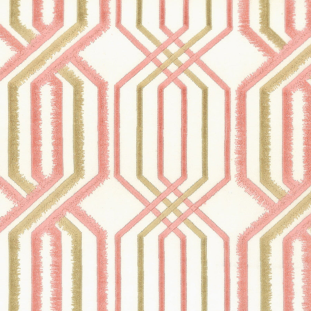 Peking 3 Tearose by Stout Fabric RAINBOW LIBRARY CORAL/BLOSSOM 100%COT %BEMB INDIA </p><p>Repeat: 15.875 51.25 in - Fabric Carolina -