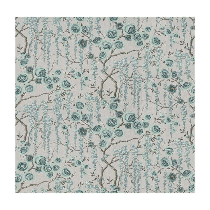 Peonytree Aquamarine by Kravet Basics Fabric SARAH RICHARDSON HARMONY LINEN - 100% China MEDIUM Horizontal: 54.5 and Vertical: 27 54.5 - Fabric Carolina -