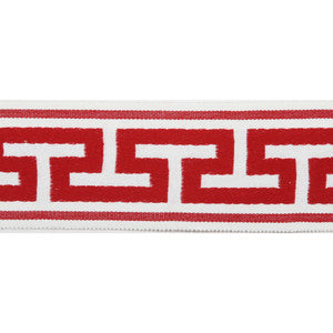 Pergola Embroidered Tape Cranberry by Europatex Fabric