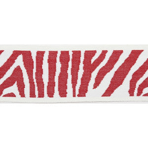 Pergola Zebra Tape Cranberry by Europatex Fabric