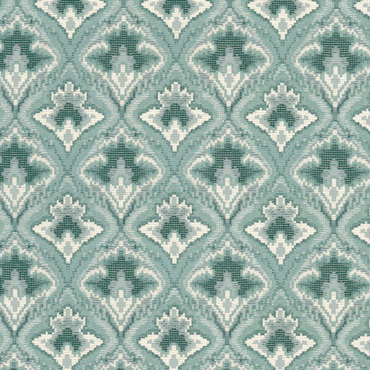 Petworth 1 Caribbean by Stout Fabric Stout Fabric Petworth 1 CaribbeanFabric Great Impressions Blue/Spa 77%Svi 13%Pol 10%Cot Turkey </p><p>Repeat: H: 6.75, V: 2.25 54 in - Fabric Carolina -