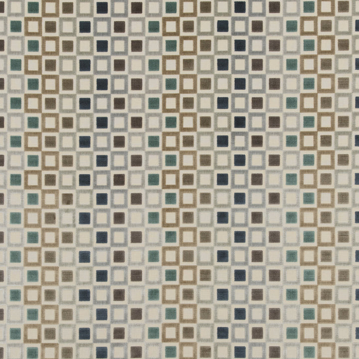 Square Dance Indigo by Baker Lifestyle Fabric CARNIVAL VISCOSE - 75%;POLYESTER - 25% Belgium HEAVY Horizontal: 13.79 and Vertical: 3.94 53.978 - Fabric Carolina -