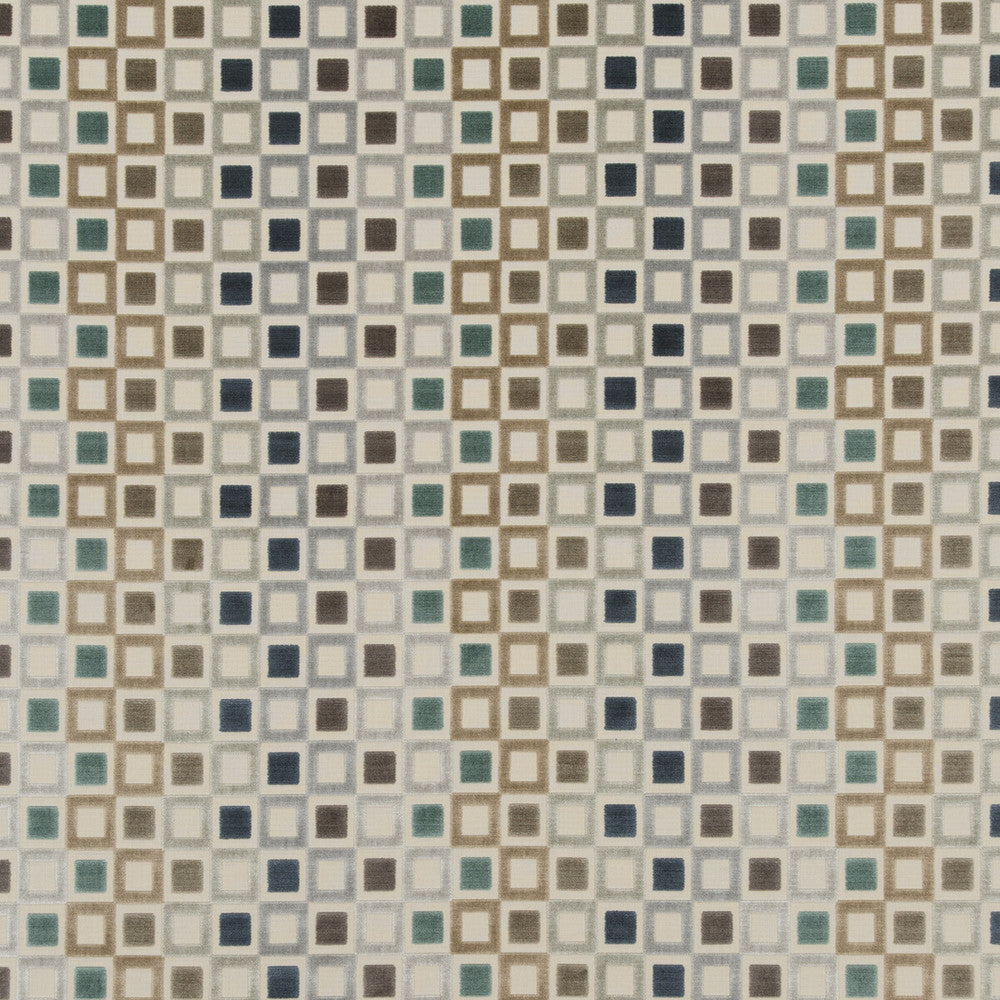 Square Dance Indigo by Baker Lifestyle Fabric CARNIVAL VISCOSE - 75%;POLYESTER - 25% Belgium HEAVY Horizontal: 13.79 and Vertical: 3.94 53.978 - Fabric Carolina -