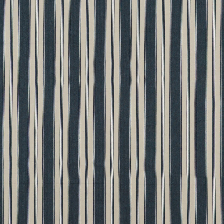 Tango Ticking Indigo by Baker Lifestyle Fabric CARNIVAL COTTON - 100% India HEAVY Horizontal: 3.94 and Vertical: 53.978 - Fabric Carolina -