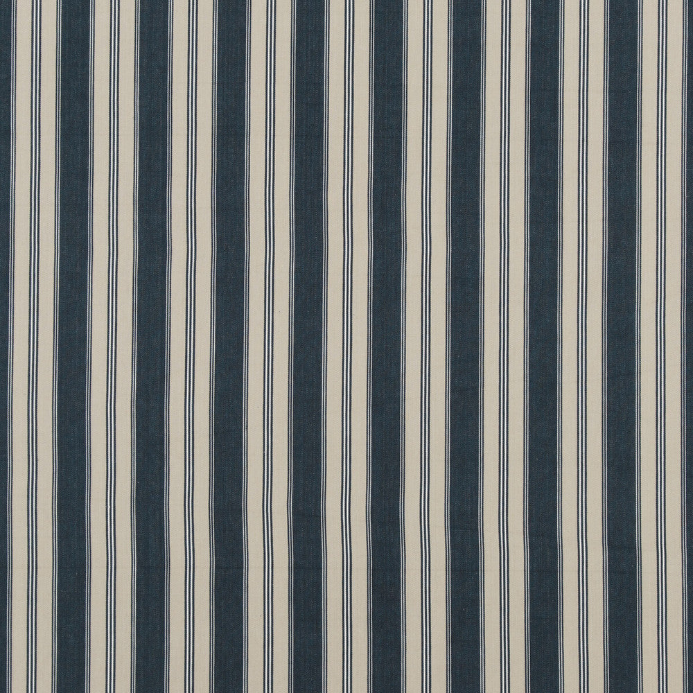 Tango Ticking Indigo by Baker Lifestyle Fabric CARNIVAL COTTON - 100% India HEAVY Horizontal: 3.94 and Vertical: - 53.978 - Fabric Carolina -