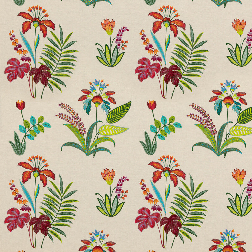 Botanical Paradise Multi by Baker Lifestyle Fabric FIESTA LINEN - 45%;COTTON - 30%;VISCOSE - 25% India - Horizontal: 26.398 and Vertical: 29.55 52.796 - Fabric Carolina -