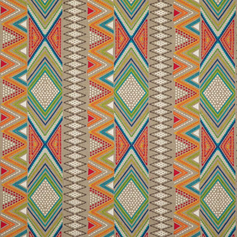 Fiesta Multi by Baker Lifestyle Designer Fabric FIESTA LINEN - 75%;POLYESTER - 25% India Horizontal: 12.214 and Vertical: 14.972 48.856 - Swanky Fabrics -