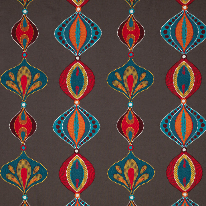 Viva Teal/Spice by Baker Lifestyle Fabric FIESTA POLYESTER - 40%;LINEN - 35%;COTTON - 25% India Horizontal: 17.336 and Vertical: 14.972 52.008 - Fabric Carolina -