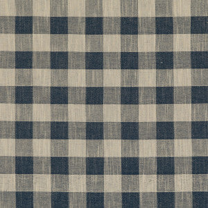 Block Check Indigo by Baker Lifestyle Fabric