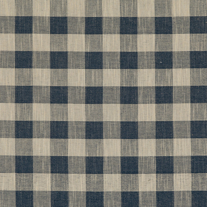 Block Check Indigo by Baker Lifestyle Fabric BLOCK WEAVES VISCOSE - 52%;COTTON - 25%;LINEN - 13%;POLYESTER - 10% Belgium MEDIUM Horizontal: 4.5704 and Vertical: 4.728 55.16 - Fabric Carolina -