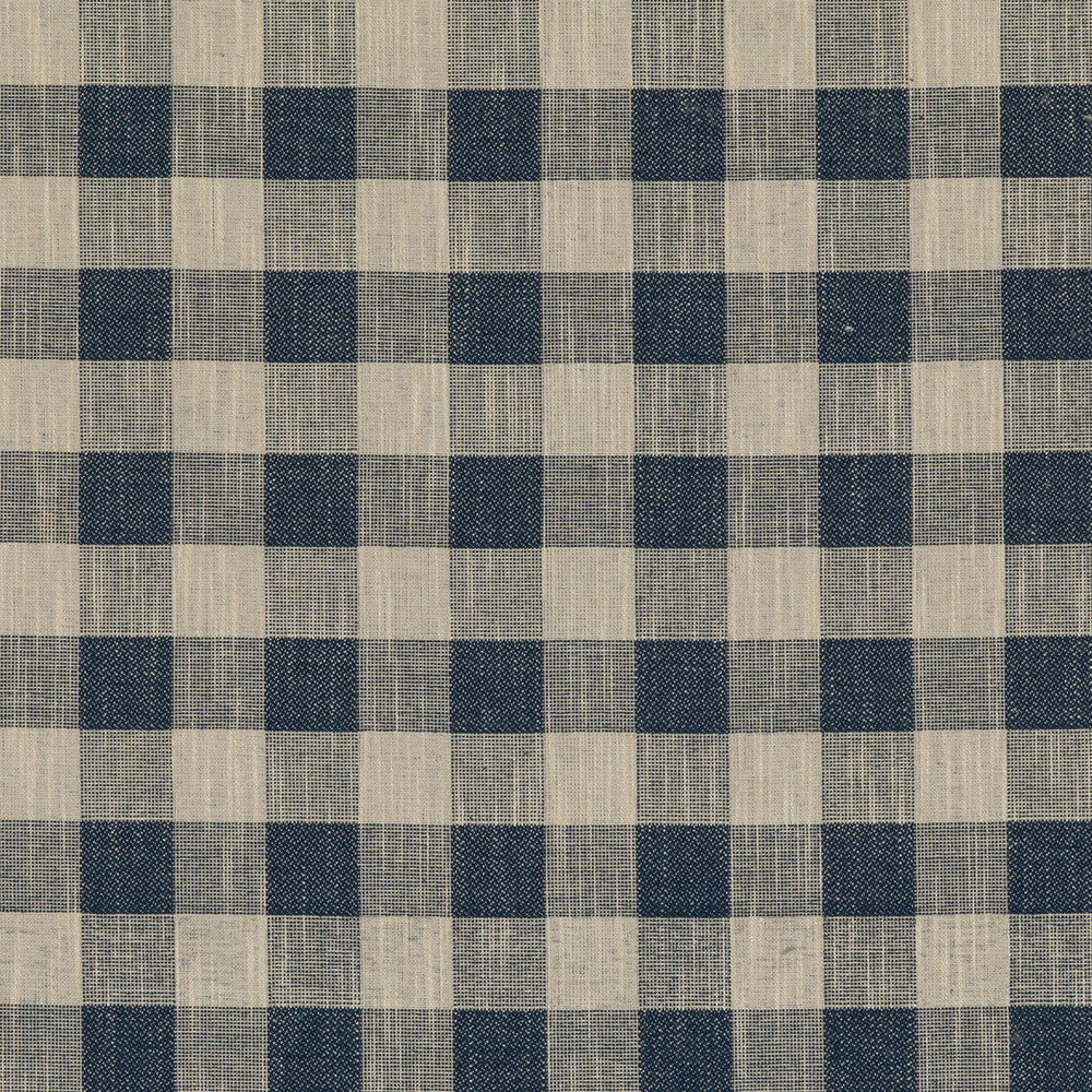 Block Check Indigo by Baker Lifestyle Designer Fabric BLOCK WEAVES VISCOSE - 52%;COTTON - 25%;LINEN - 13%;POLYESTER - 10% Belgium MEDIUM Horizontal: 4.5704 and Vertical: 4.728 55.16 - Swanky Fabrics -
