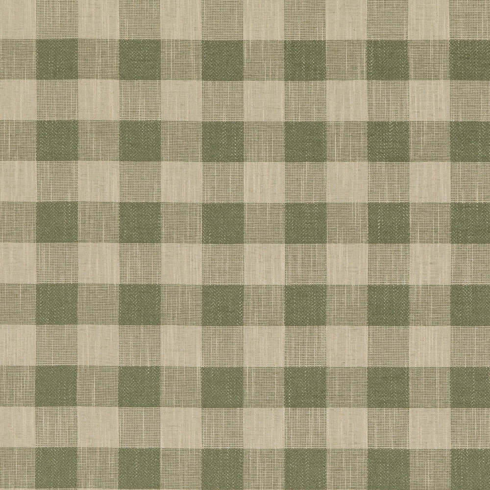 Block Check Green by Baker Lifestyle Fabric BLOCK WEAVES VISCOSE - 52%;COTTON - 25%;LINEN - 13%;POLYESTER - 10% Belgium MEDIUM Horizontal: 4.5704 and Vertical: 4.728 55.16 - Fabric Carolina -