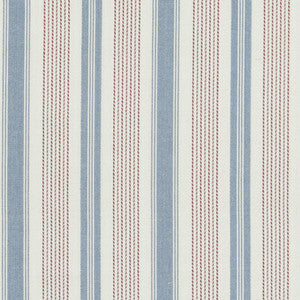 Purbeck Stripe Red/Blue by Baker Lifestyle Fabric