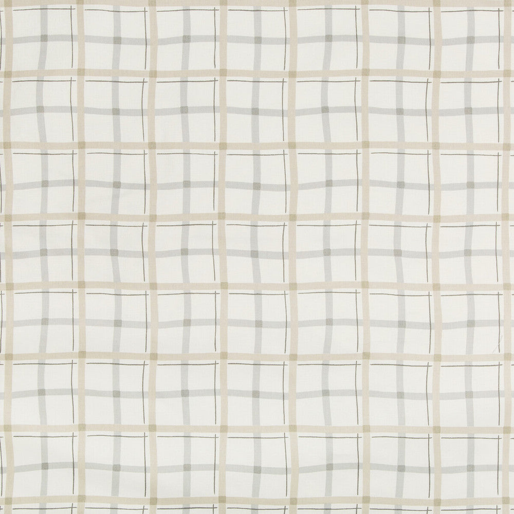 Plaiddance Putty by Kravet Basics Fabric BERMUDA COTTON - 100% United States MEDIUM Horizontal: 13.5 and Vertical: 13.5 54 - Fabric Carolina -