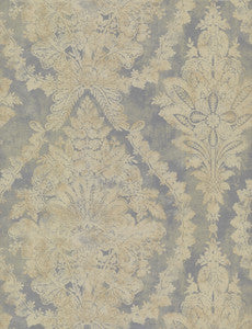 Charleston Damask Silver Wallpaper by Ronald Redding