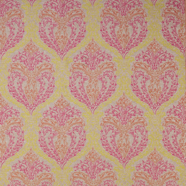 Plumeria # 303 Fiesta by Maxwell Fabric 64% POLYESTER 23% COTTON
7% VISCOSE 6% LINEN TURKEY </p><p>Repeat: Horizontal: H-13.3 and Vertical: V-24.75 54.3" - Fabric Carolina -