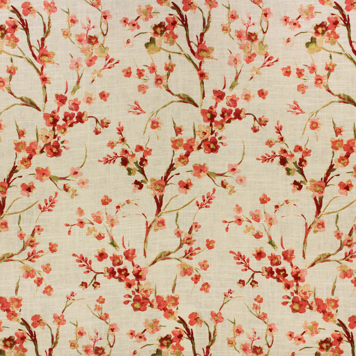 Posies Coral by Richloom Fabric See sample 55% LINEN, 45% VISCOSE USA or Imported 15K </p><p>Repeat: V27" x H13.5" 56" - Fabric Carolina -